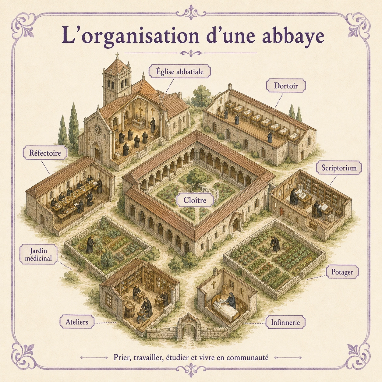 Organisation de l’abbaye