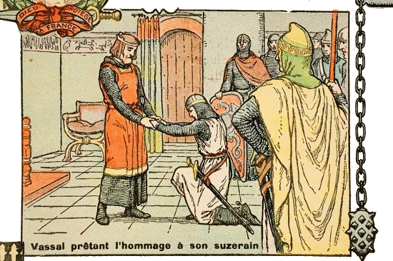Vassal prêtant hommage à son suzerain