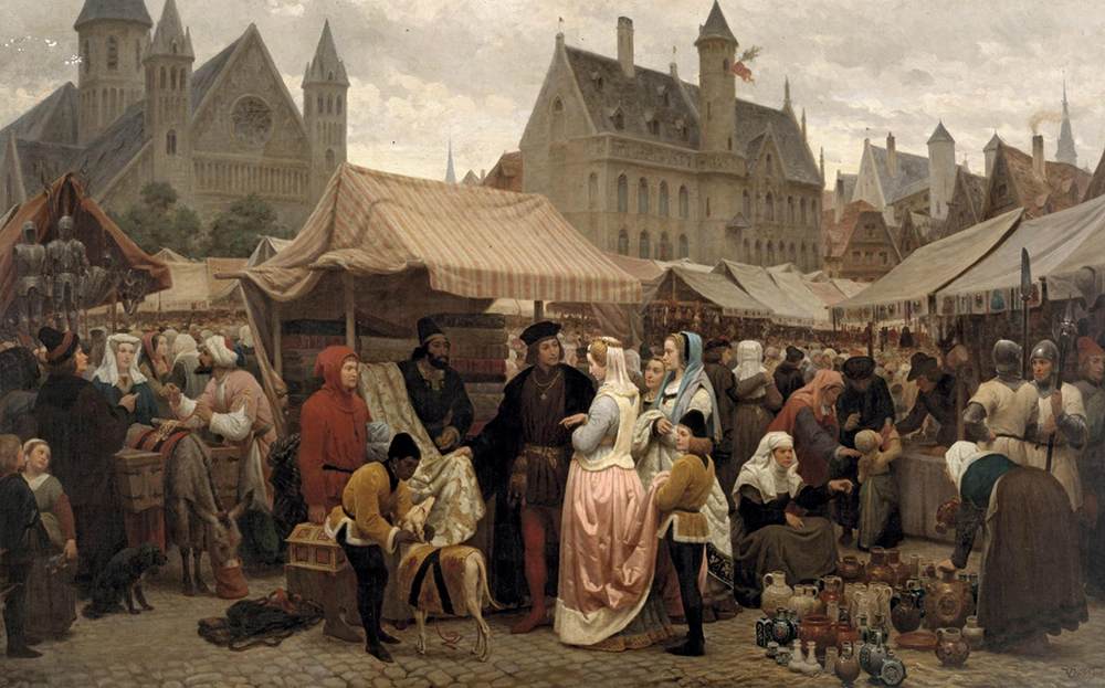 Une foire à Gand au Moyen Âge