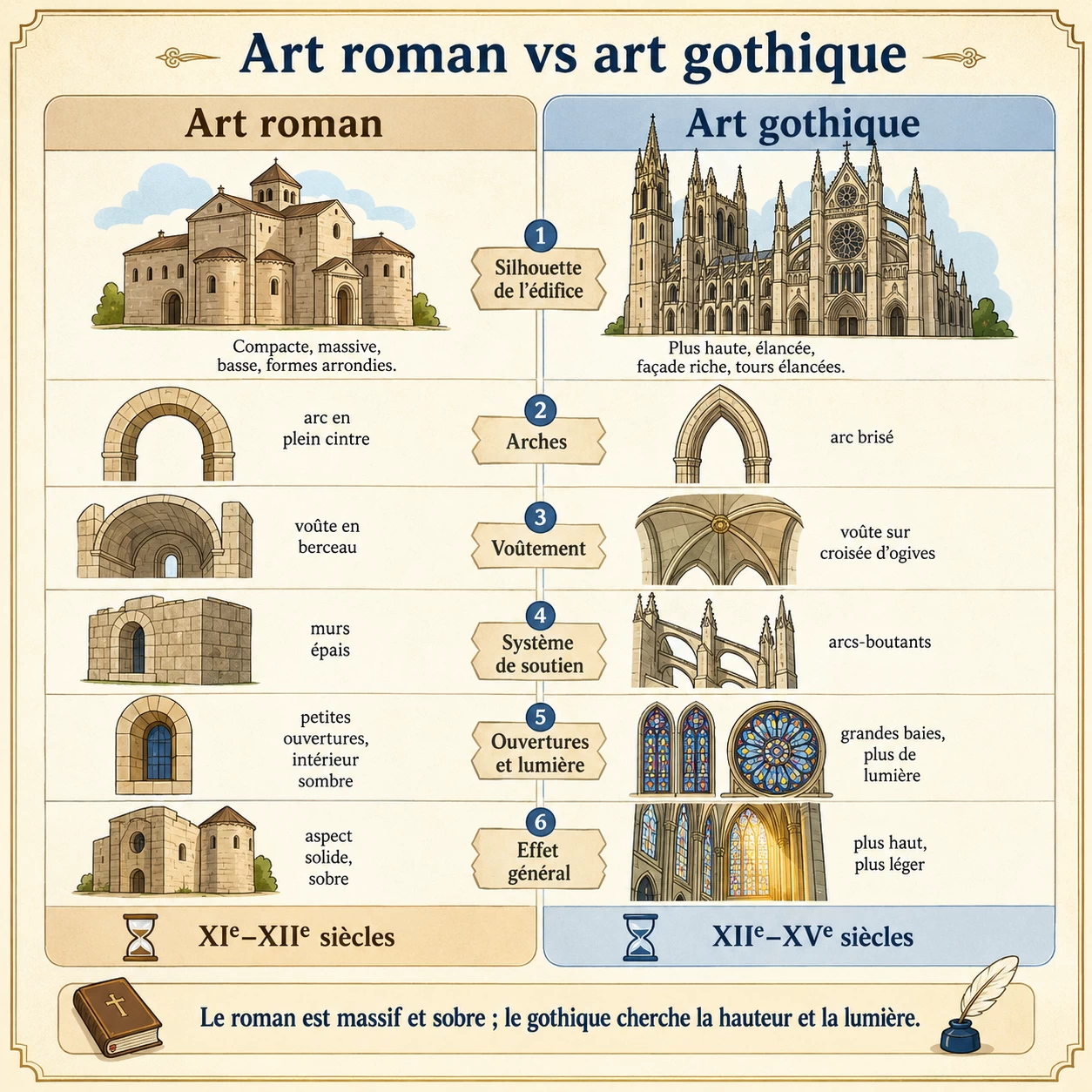 Comparaison entre art roman et art gothique